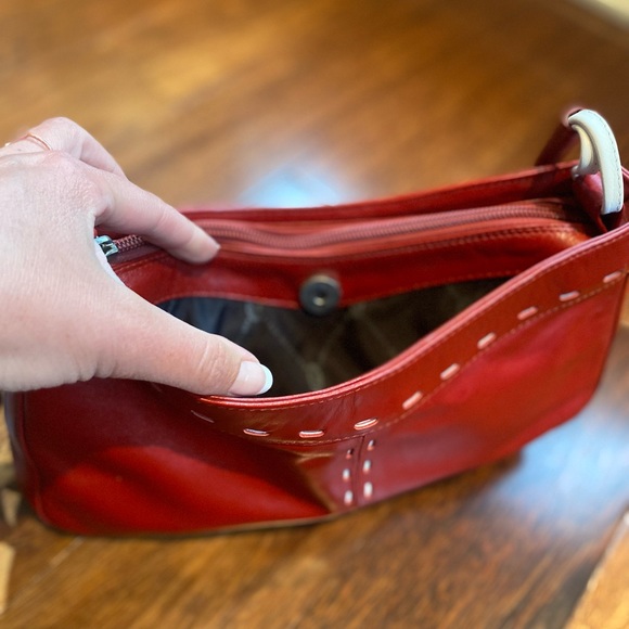 Red Derek Alexander leather shoulder purse - Picture 5 of 8